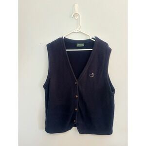 Masters Collection Golf Vest Sleeveless Button Up Knit Sweater Vest Large